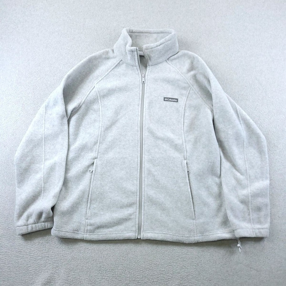 Columbia Jacket Womens 2XL Gray Benton Springs Fleece Full Zip Outdoor Hiking
